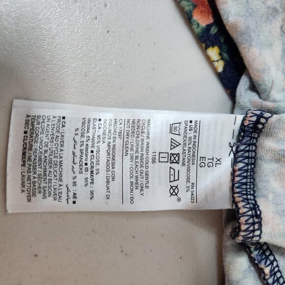 Old Navy LS Knit Swing Dress Navy Floral Size XL – Rayon Blend - Picture 6 of 8